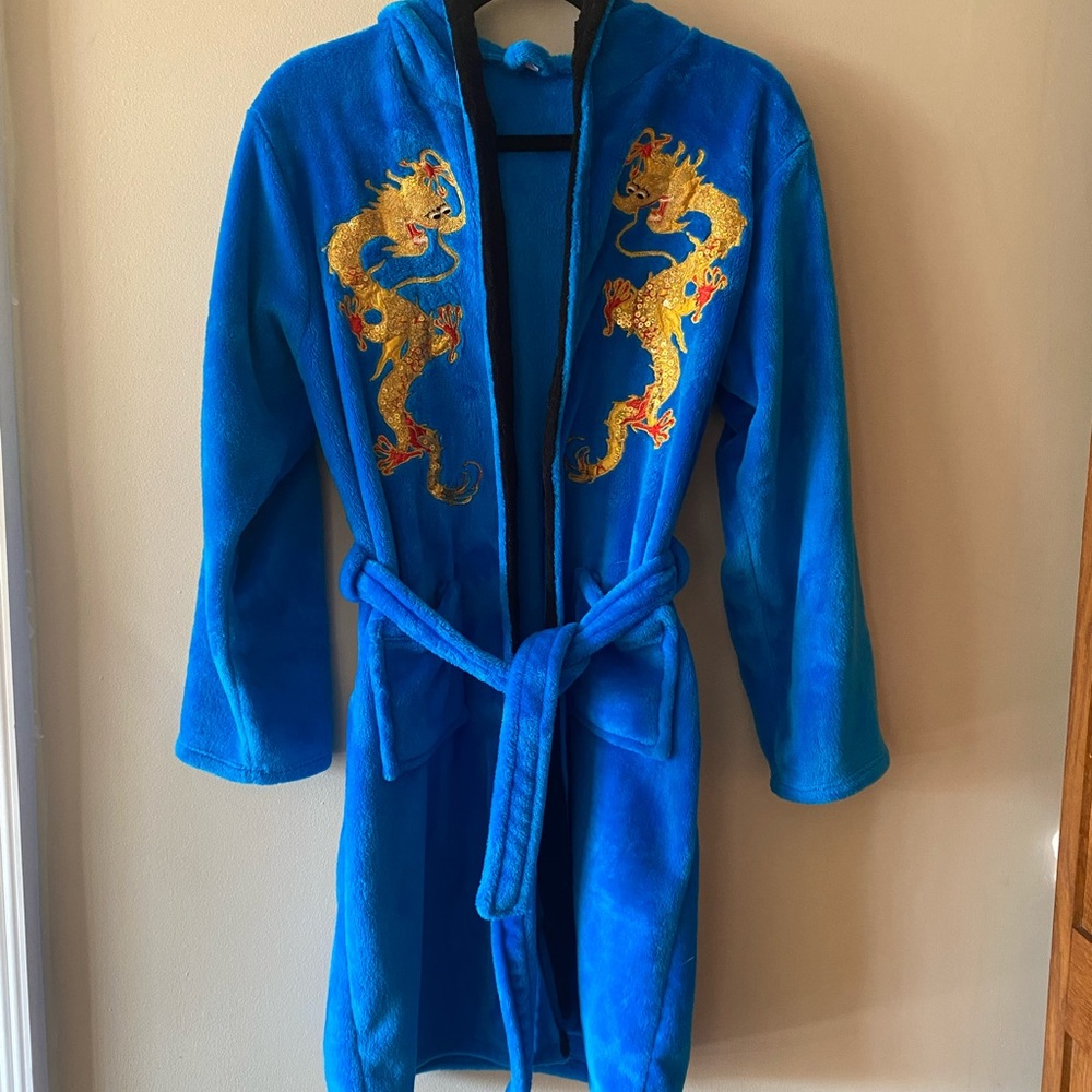 Boys Blue Dragon Bathrobe size 10-12